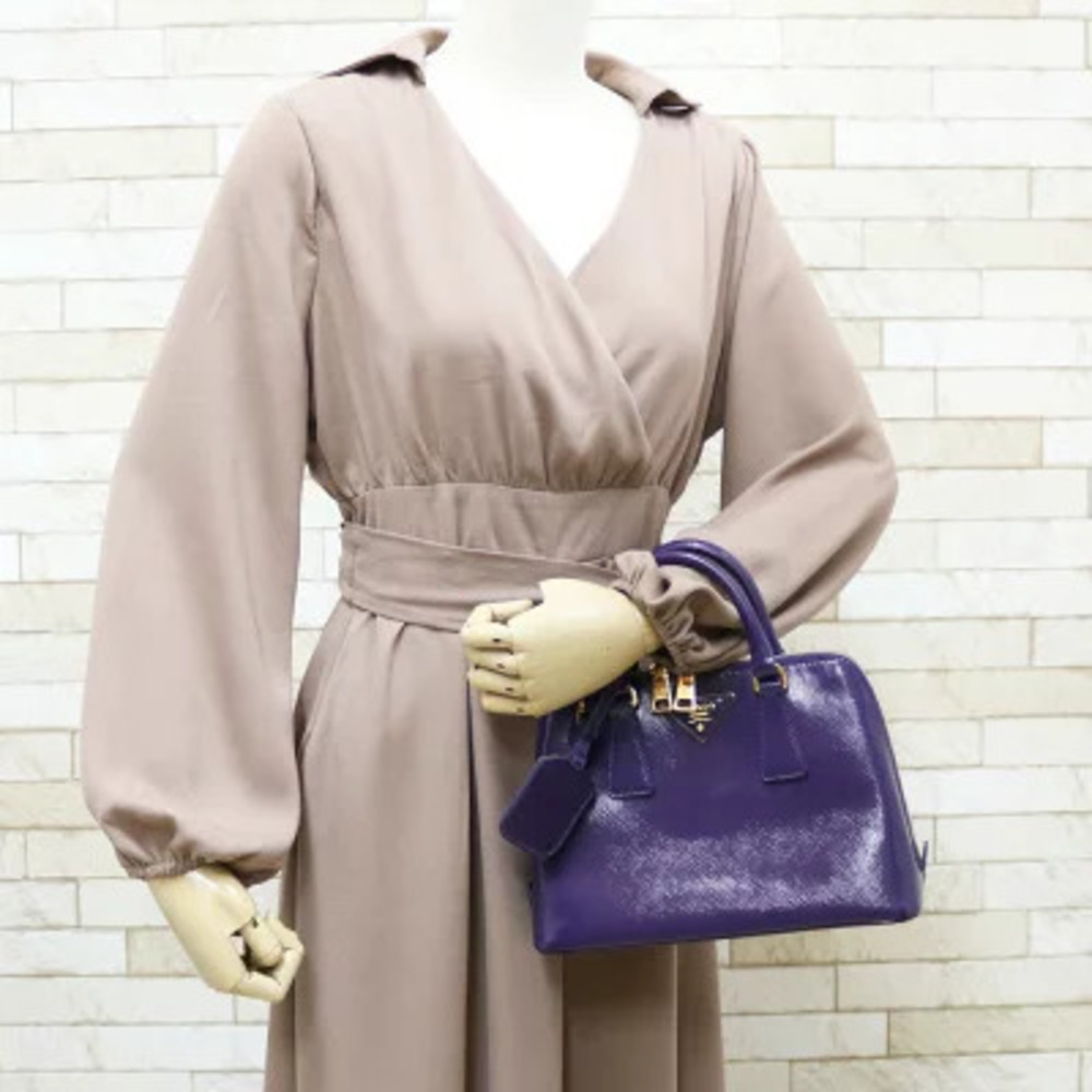 Prada Saffiano Lux Promenade satchel purple leather